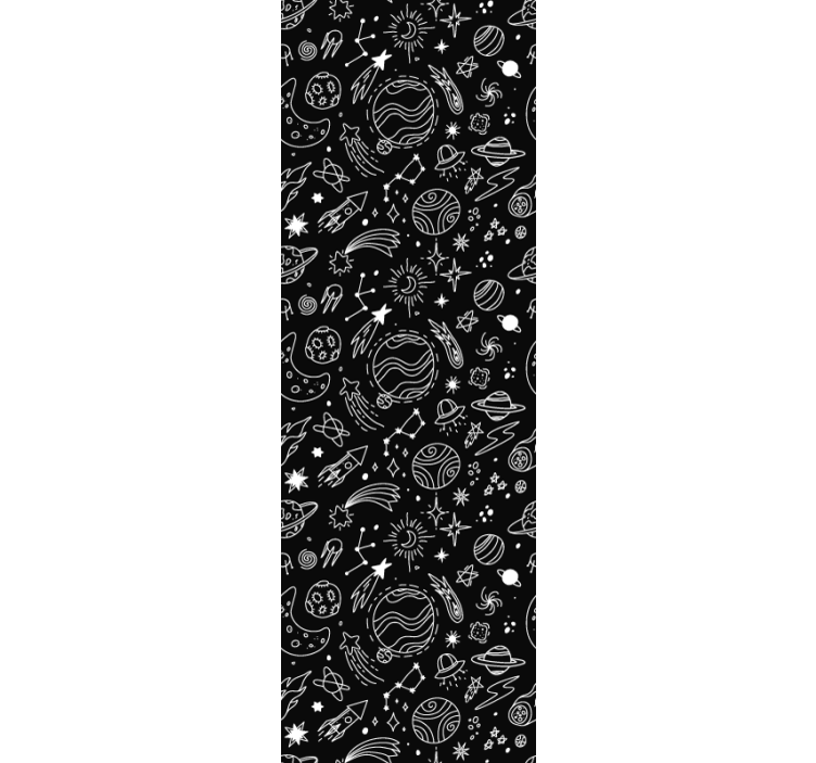 Store enrouleur moderne illustrations cosmiques noir et blanc - TenStickers