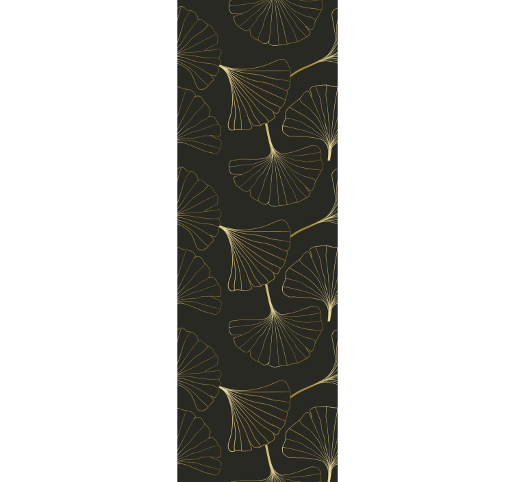 Store enrouleur moderne feuilles de ginkgo charbon or - TenStickers