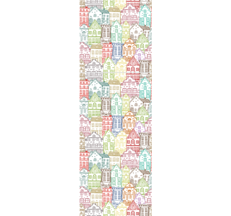 Store enrouleur moderne motif maisons dessinées à la main - TenStickers