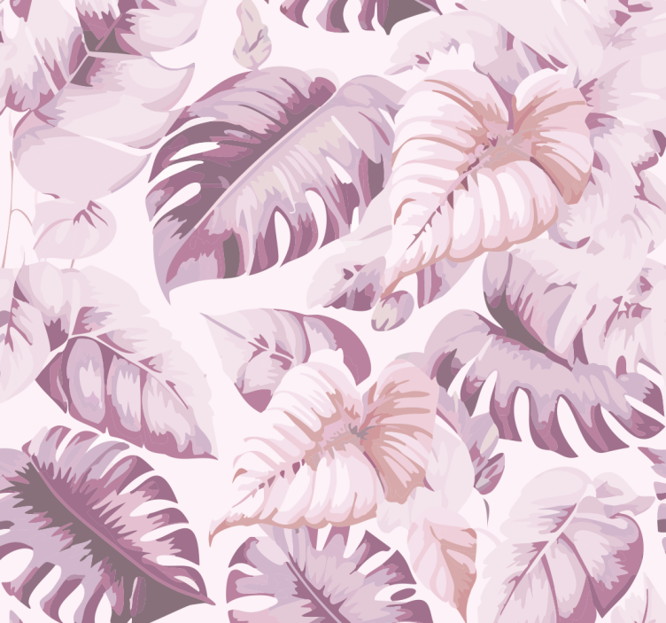 Store enrouleur rose grandes feuilles tropicales - TenStickers