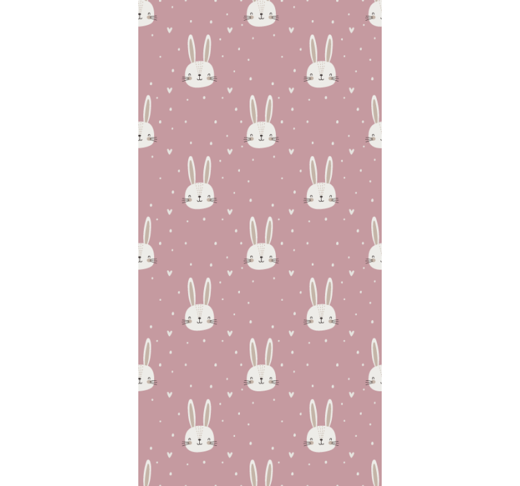 Store enrouleur rose visages de bébé lapin - TenStickers