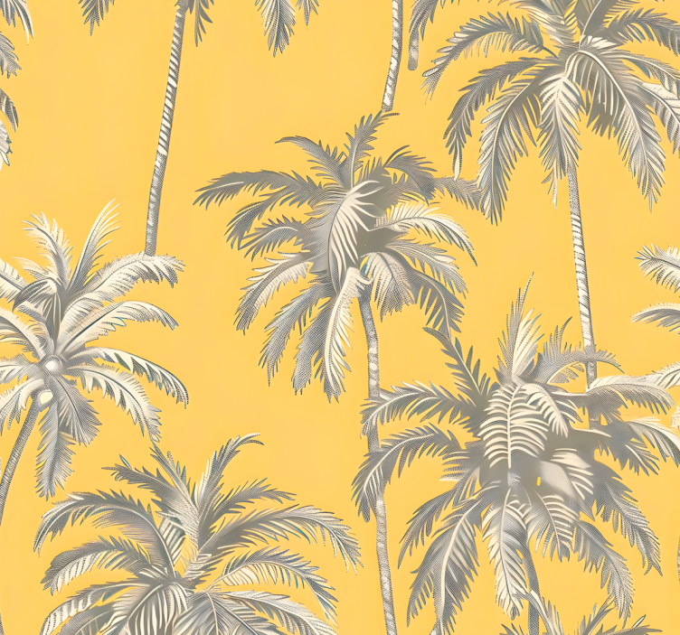 Store enrouleur jaune motif palmiers - TenStickers