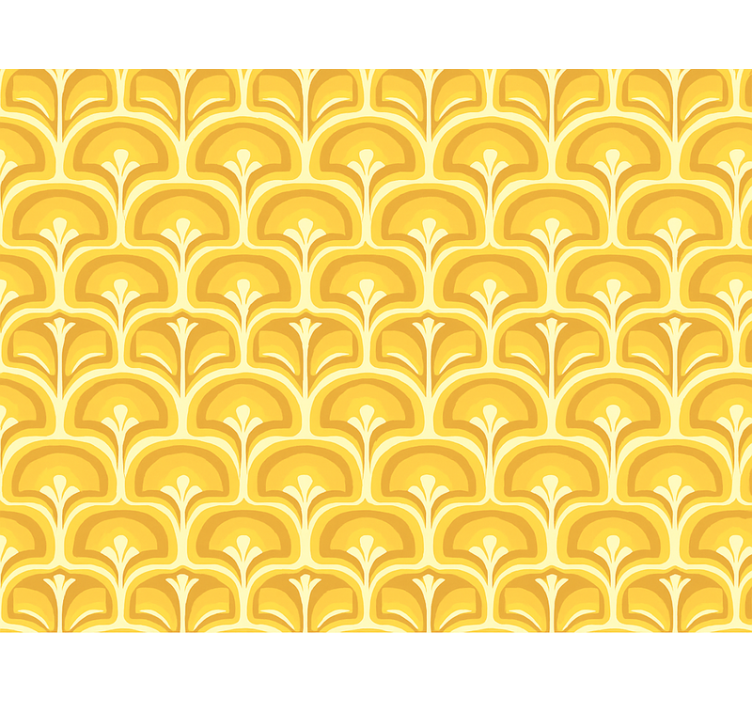 Store enrouleur jaune figures jaunes rétro 70s - TenStickers