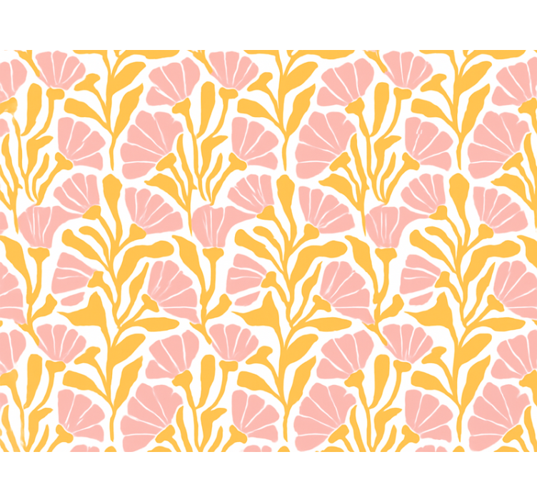 Store enrouleur jaune motif floral moderne coloré - TenStickers