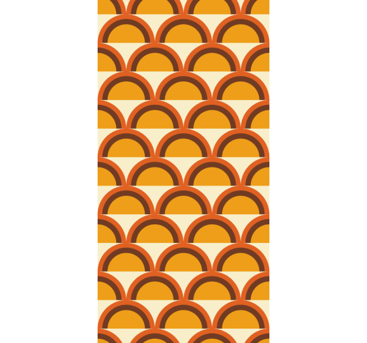 Store enrouleur jaune arcs rétro coucher de soleil 70's - TenStickers