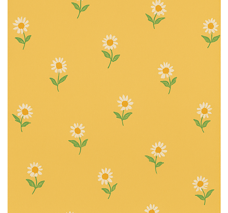 Store enrouleur jaune design fleurs des années 40 - TenStickers