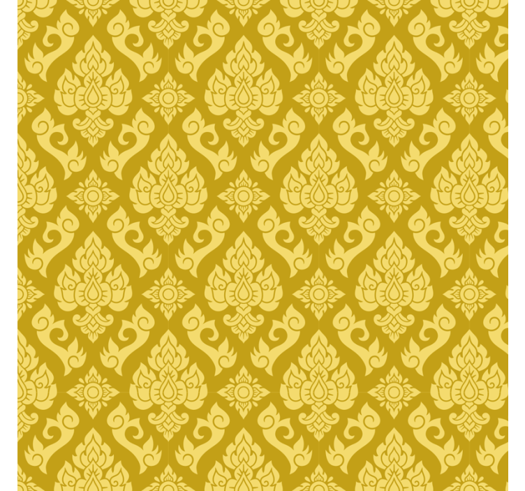 Store enrouleur jaune motif floral complexe - TenStickers