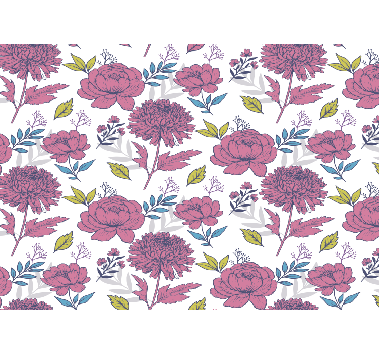 Store enrouleur cuisine grand motif fleurs multicolores - TenStickers