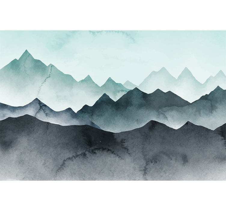 Store enrouleur cuisine montagnes bleues peintes - TenStickers