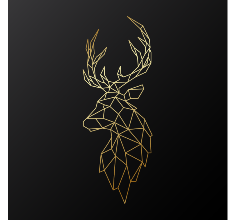 Store enrouleur bureau cerfs en origami doré - TenStickers