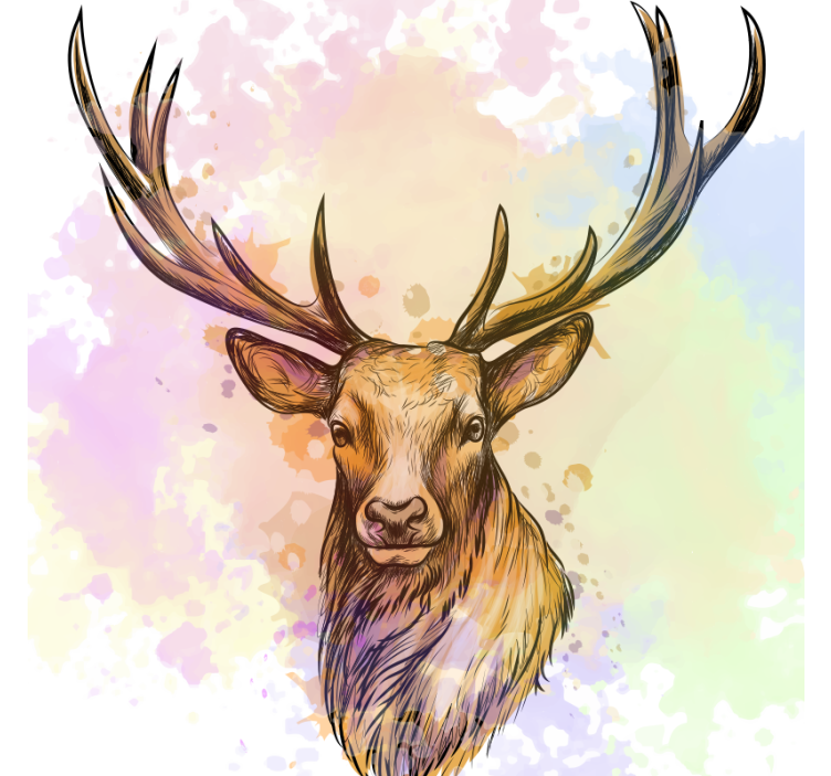 Store enrouleur bureau éclaboussure de peinture cerf - TenStickers