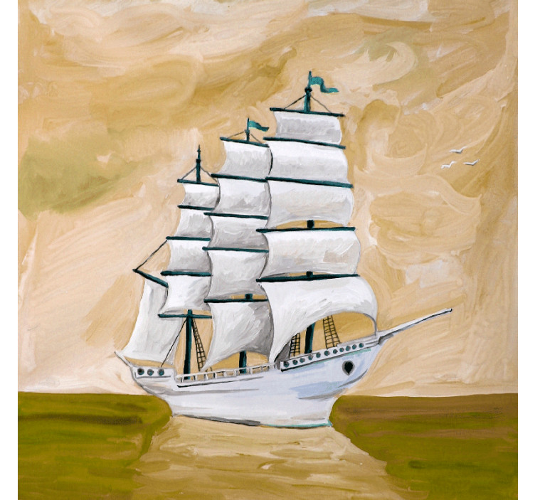 Store enrouleur bureau peinture contemporaine navire fantôme - TenStickers