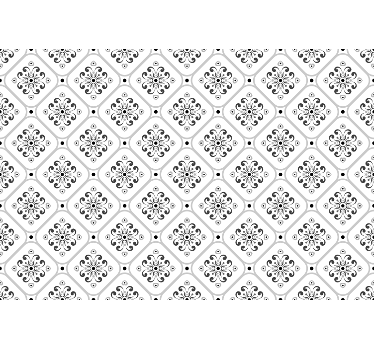 Store enrouleur blanc motif mosaïque grise classique - TenStickers
