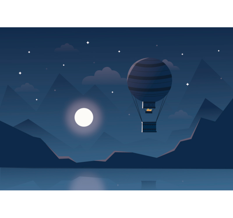Store enrouleur bleu aventure de ballons nocturne - TenStickers