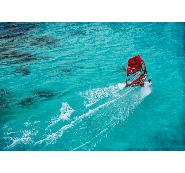 Store enrouleur bleu surfeur sur l'eau - TenStickers