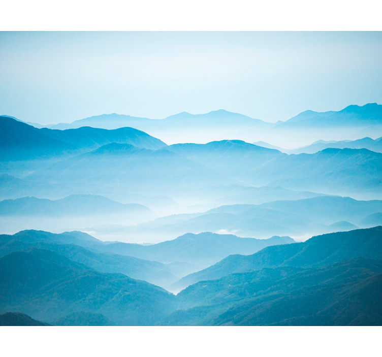 Store enrouleur bureau paysage montagne brumeux - TenStickers