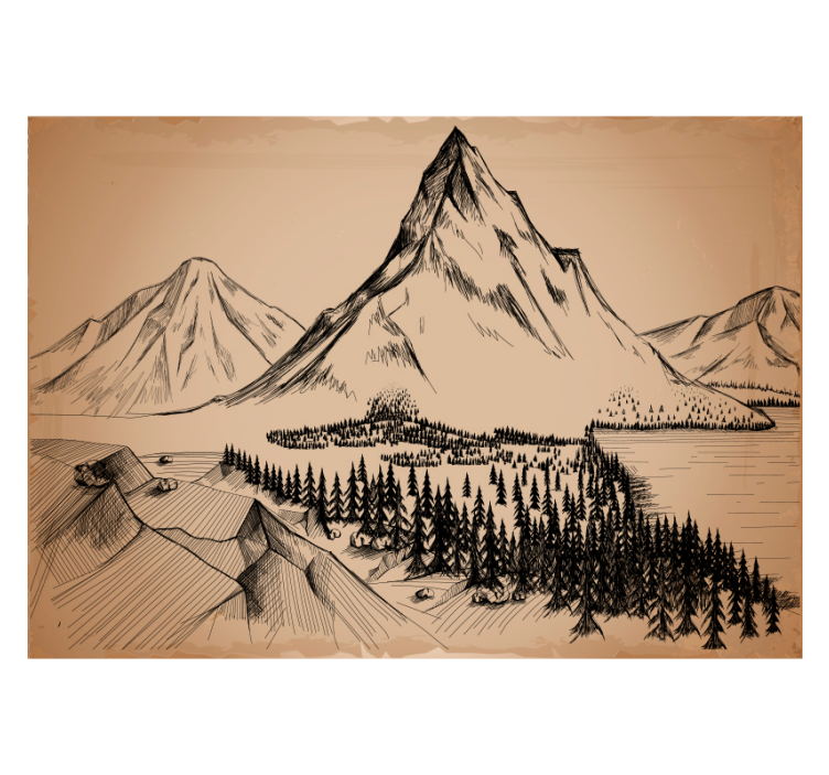 Store enrouleur bureau gravure forêt - TenStickers