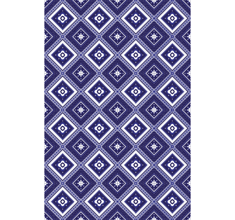 Store enrouleur bleu motif losanges bleus - TenStickers