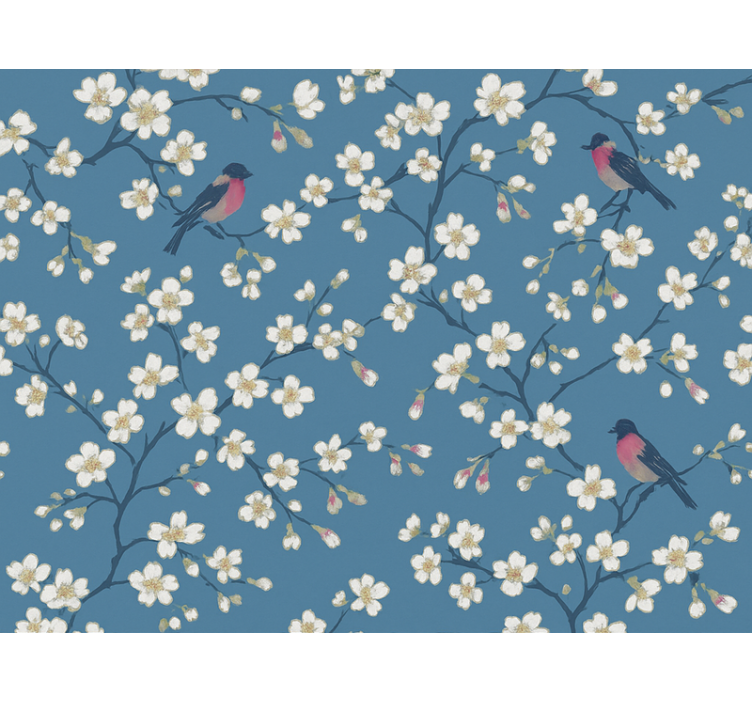 Store enrouleur bleu oiseaux des vergers bleus - TenStickers