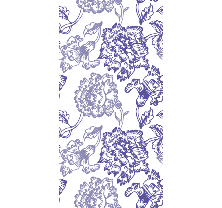 Store enrouleur bleu motifs floraux élégants - TenStickers