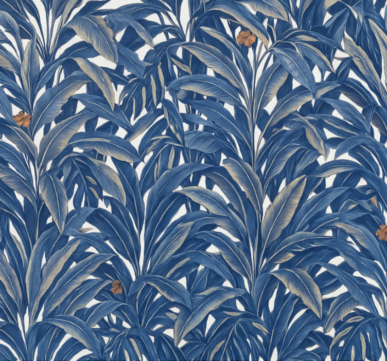 Store enrouleur bleu jungle indigo luxuriant - TenStickers
