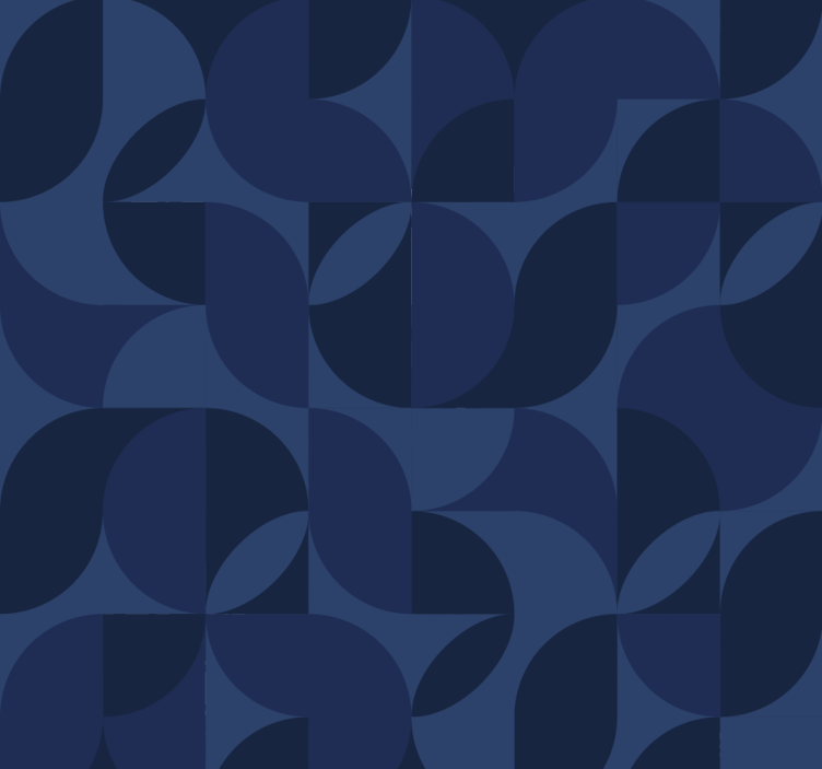 Store enrouleur bleu géométrique rétro - TenStickers