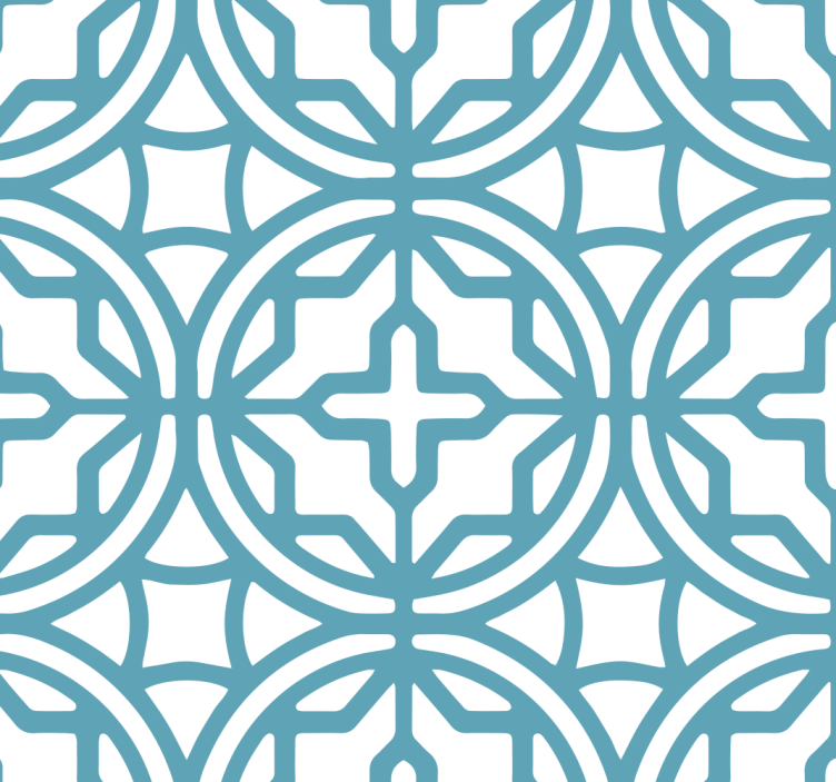 Store enrouleur bleu motif géométrique turquoise - TenStickers