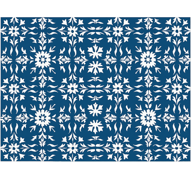 Store enrouleur bleu motif carreaux blancs - TenStickers