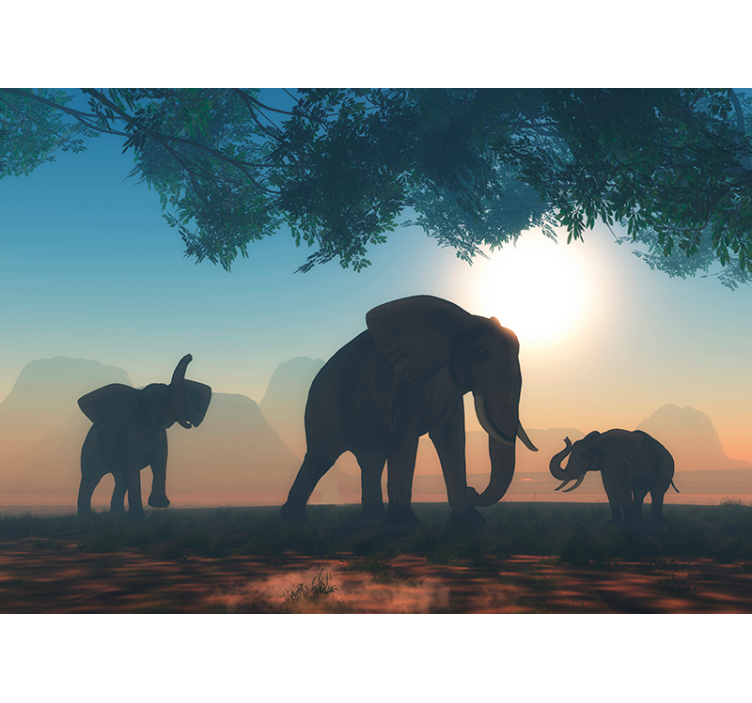 Store enrouleur bureau éléphant sauvage - TenStickers