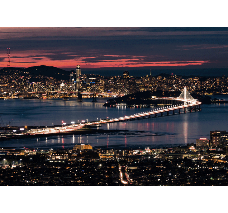 Store enrouleur bureau san francisco au crépuscule - TenStickers