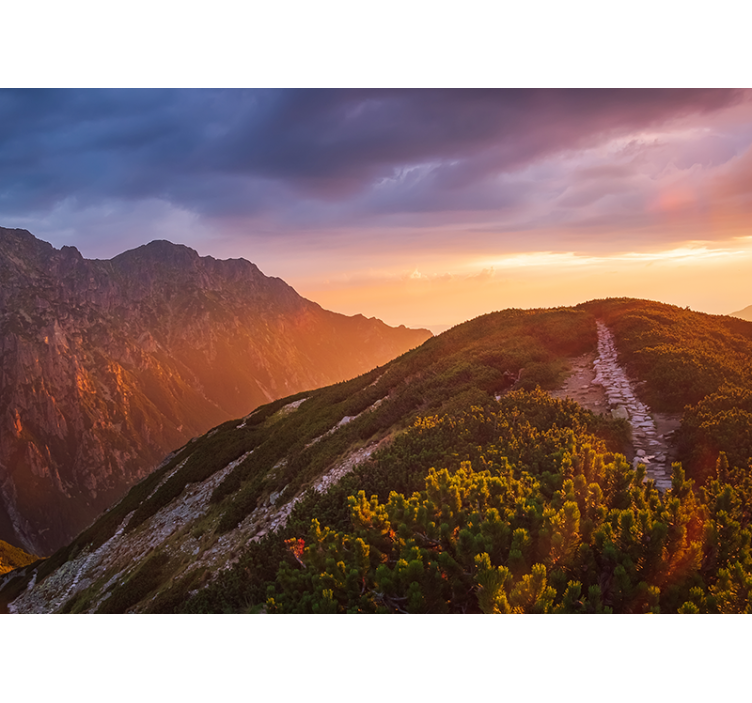 Store enrouleur bureau paysages de montagnes nocturnes - TenStickers