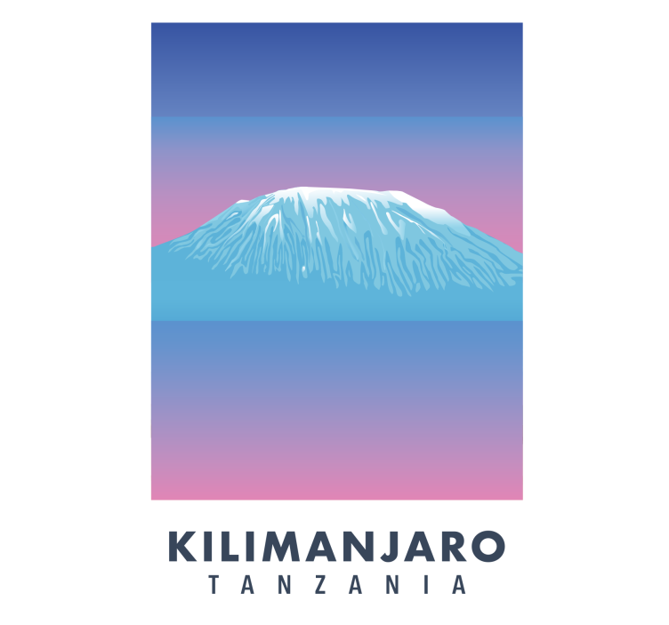 Store enrouleur bureau toile rétro kilimanjaro - TenStickers