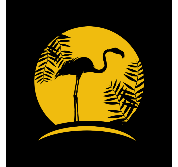 Store enrouleur bureau flamant noir avec lune - TenStickers