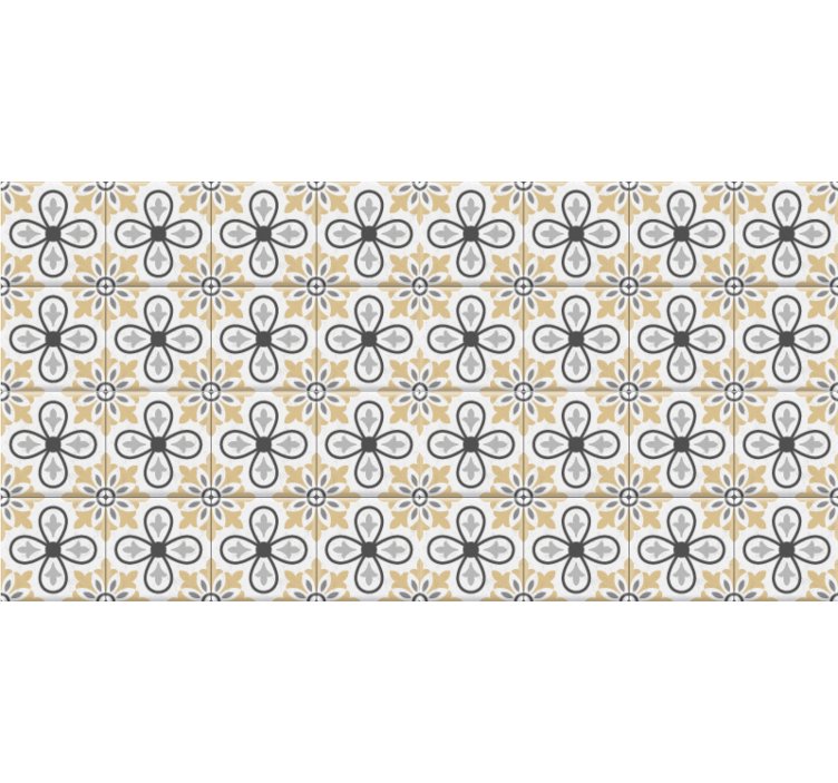 Store enrouleur beige carreaux rétro cuisine - TenStickers