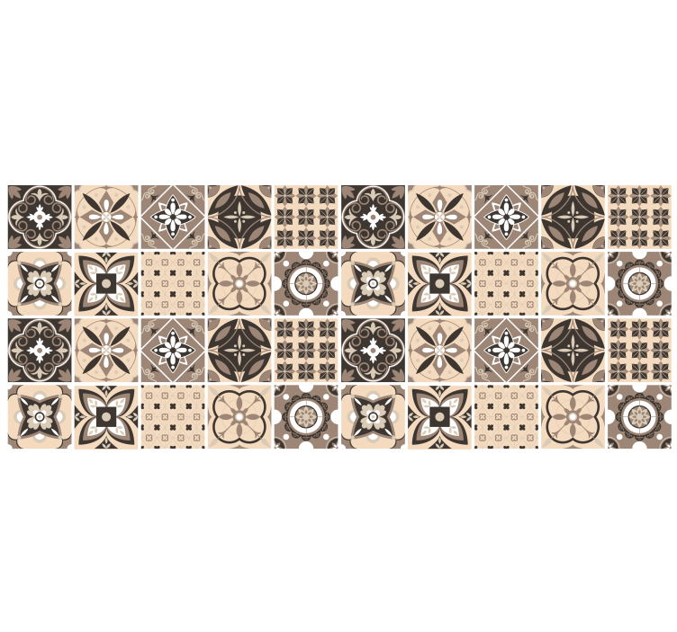 Store enrouleur beige motif carrelage géométrique - TenStickers