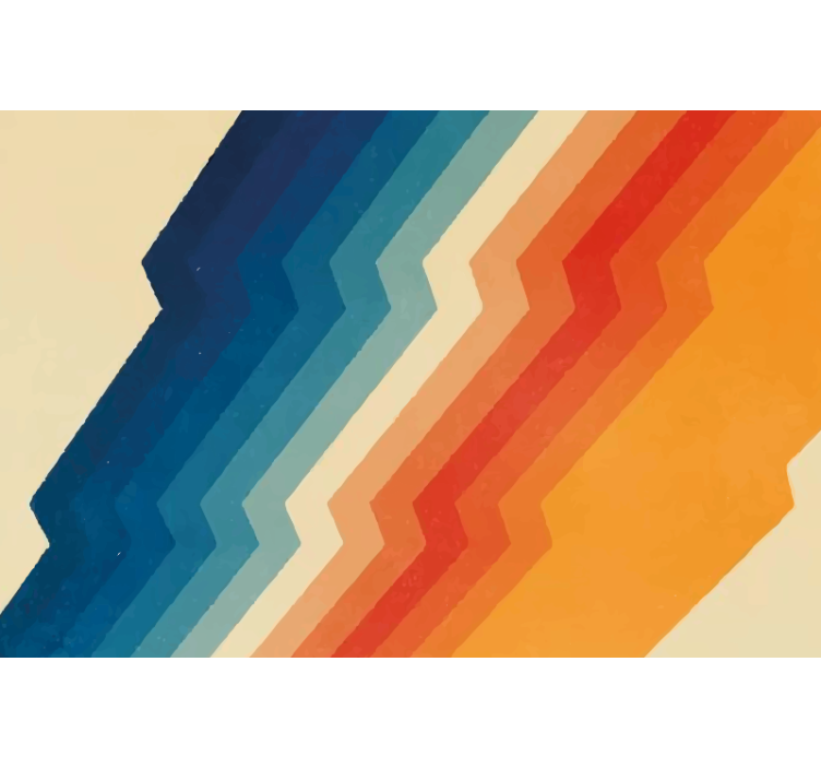 Store enrouleur beige motif éclairs années 70 - TenStickers