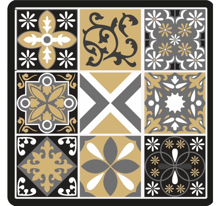 Store enrouleur chambre carreaux dorés et argentés - TenStickers