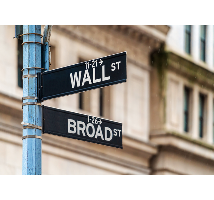 Store enrouleur beige panneau de wall street - TenStickers