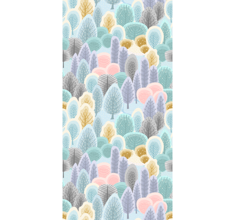 Store enrouleur arbre motif de forêt pastel - TenStickers