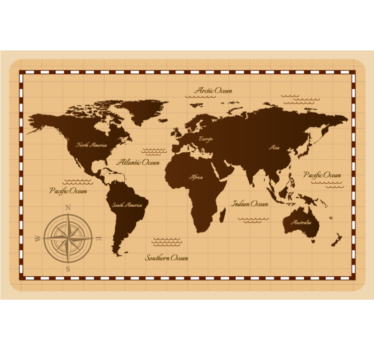 Store enrouleur carte du monde exploration vintage - TenStickers