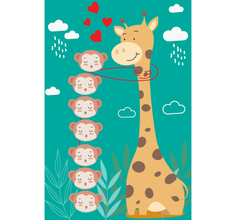 Store enrouleur animaux amour girafe singe - TenStickers