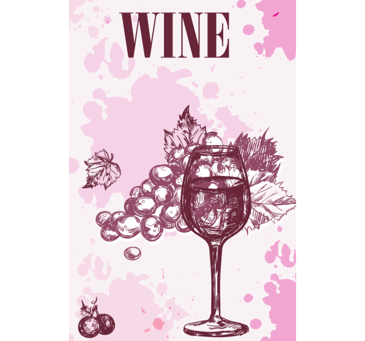 Store enrouleur romantique croquis de vin vintage - TenStickers