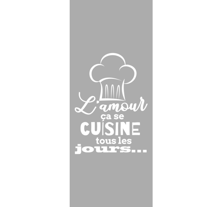 Store enrouleur cuisine phrase texte blanc fond gris - TenStickers