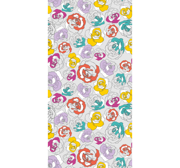 Store enrouleur motif fleur illustration de roses colorées - TenStickers