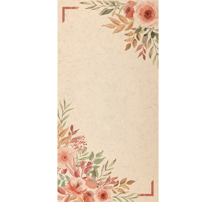 Store enrouleur motif fleur charmante bordure beige - TenStickers
