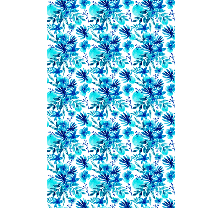 Stores enrouleurs fleurs et plantes thème bleu vif - TenStickers