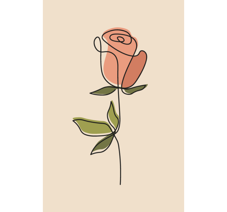 Store enrouleur motif fleur contour de rose - TenStickers