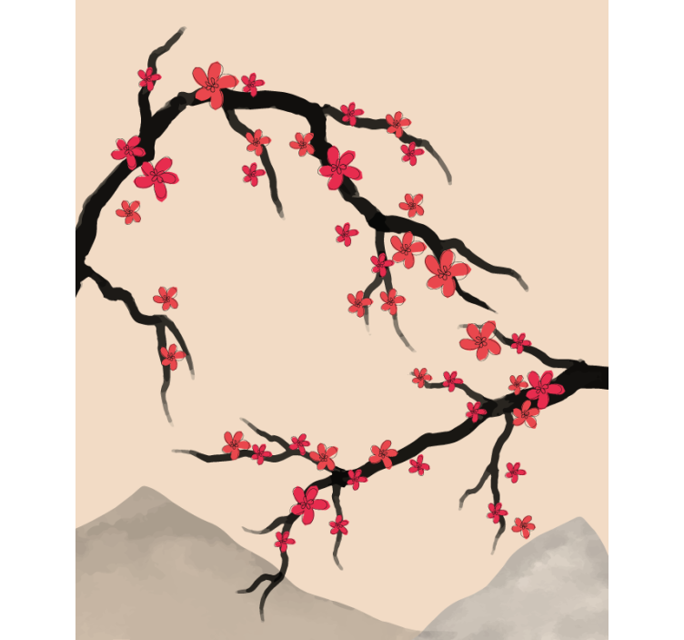 Store enrouleur pour chambre ado branches de sakura - TenStickers