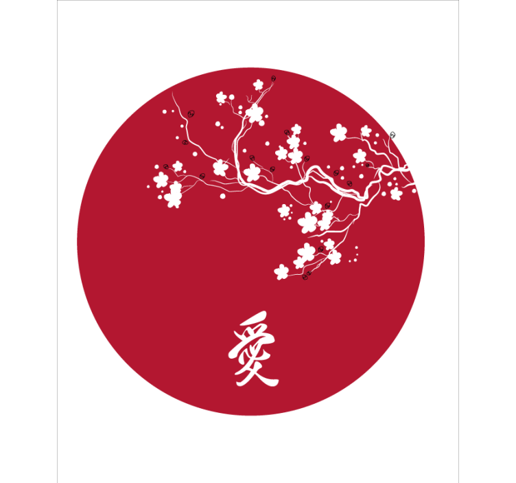 Store enrouleur motif fleur cercle de cerisier japonais - TenStickers