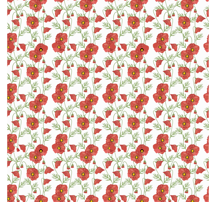 Store enrouleur floral motif coquelicots rouges - TenStickers